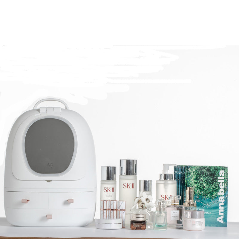 Sarah Express LED Makeup Mirror Cosmetic Storage Organizer with Adjustable Double-Sided Mirror