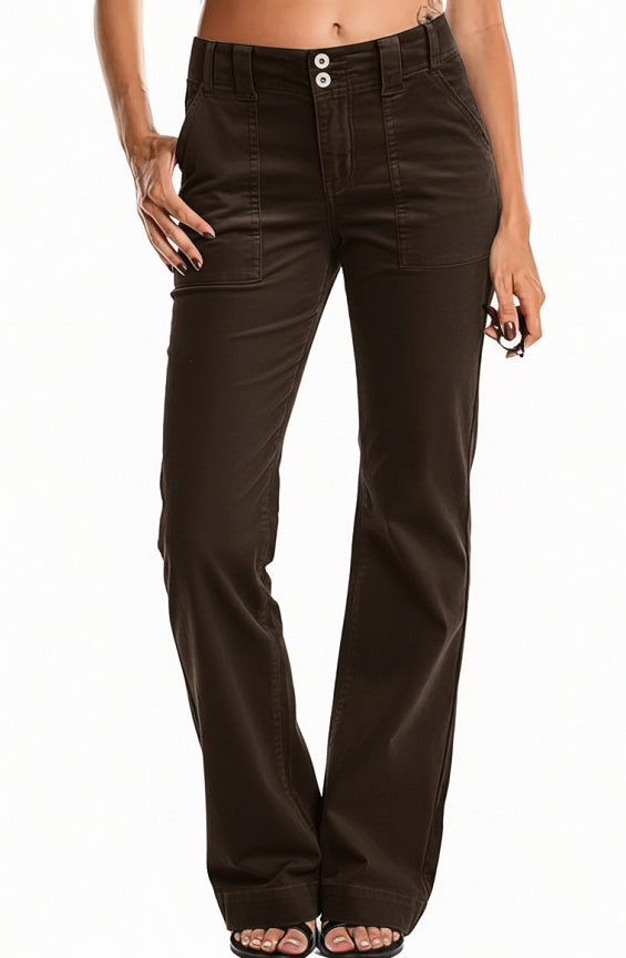 Sarah Express Lightweight Bootcut Athletic Pants Zipper Pocket Workout Leggings