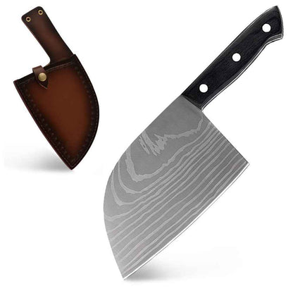 Sarah Express Premium Stainless Steel Chinese Butcher Knife - Professional Kitchen Cleaver Type A Knife With Leather Case