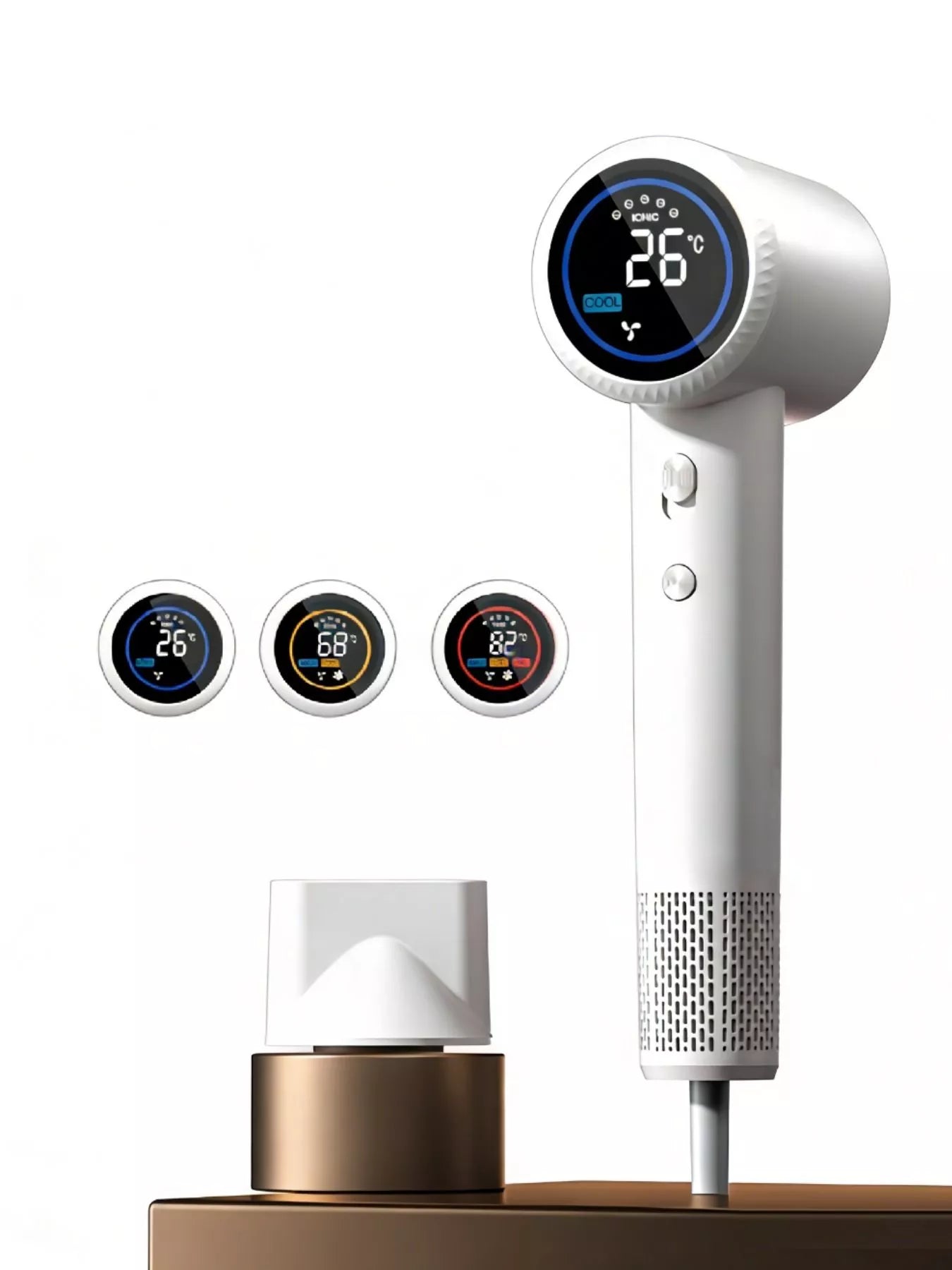 Sarah Express Professional Ionic Hair Dryer with Smart Temperature Control - 1875W Fast Drying Blow Dryer White