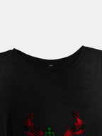 Sarah Express Women's Reindeer Round Neck Long Sleeve T-Shirt