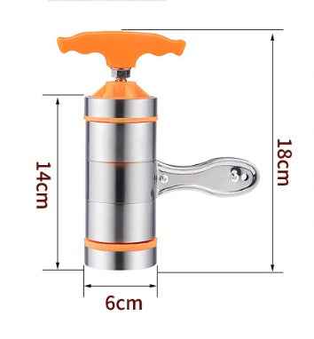 Sarah Express Stainless Steel Pasta Maker Machine with 7 Noodle Molds - Home Fresh Pasta Press Orange