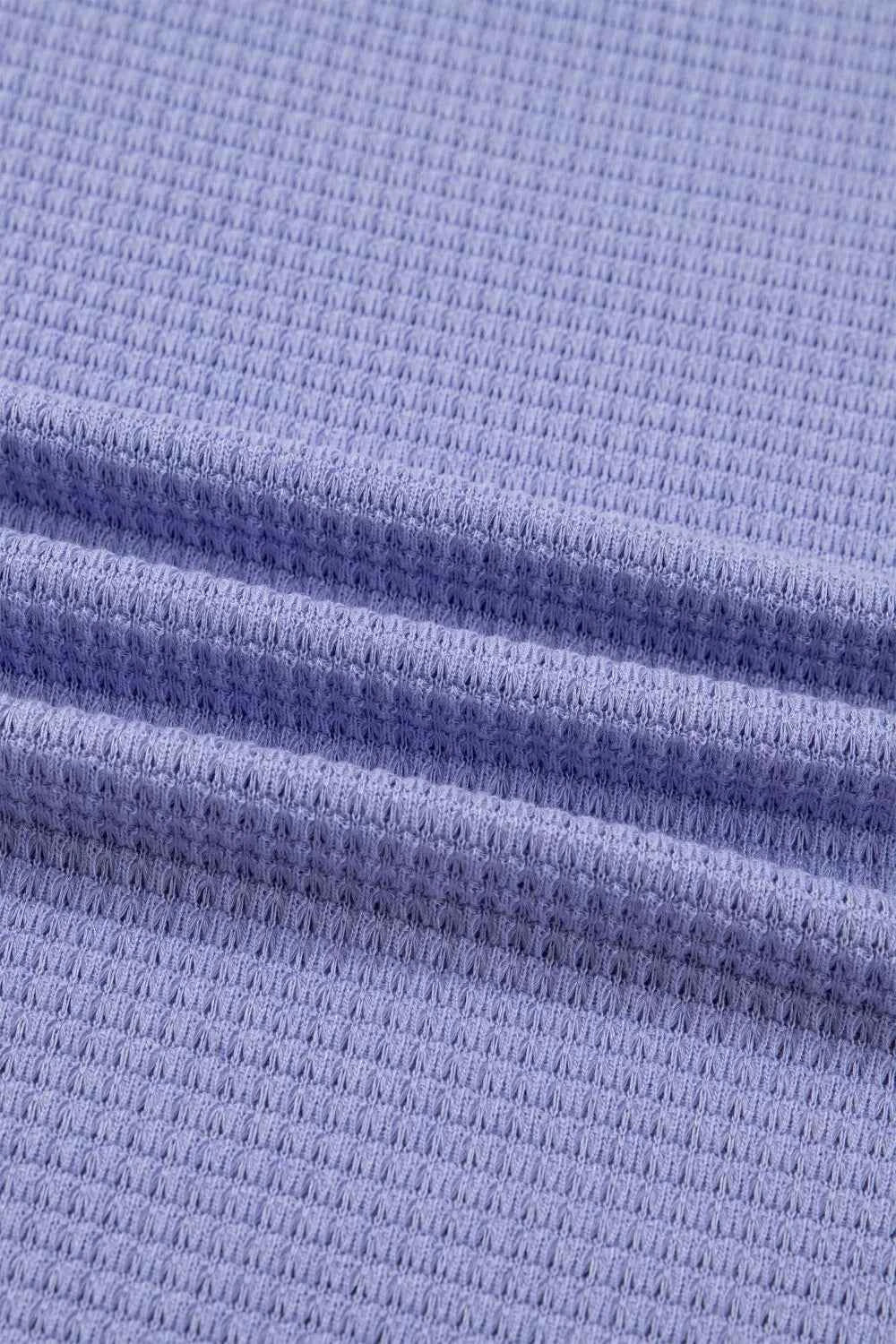 Sarah Express Women's Waffle Knit V-Neck Short Sleeve Top