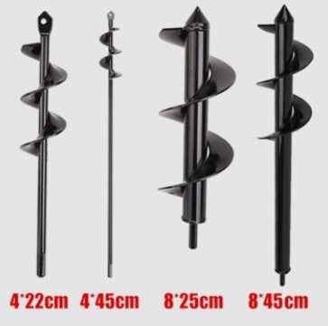 Sarah Express Garden Auger Drill Bit for Planting - Steel Earth Auger Spiral Hole Digger Tool Set 2