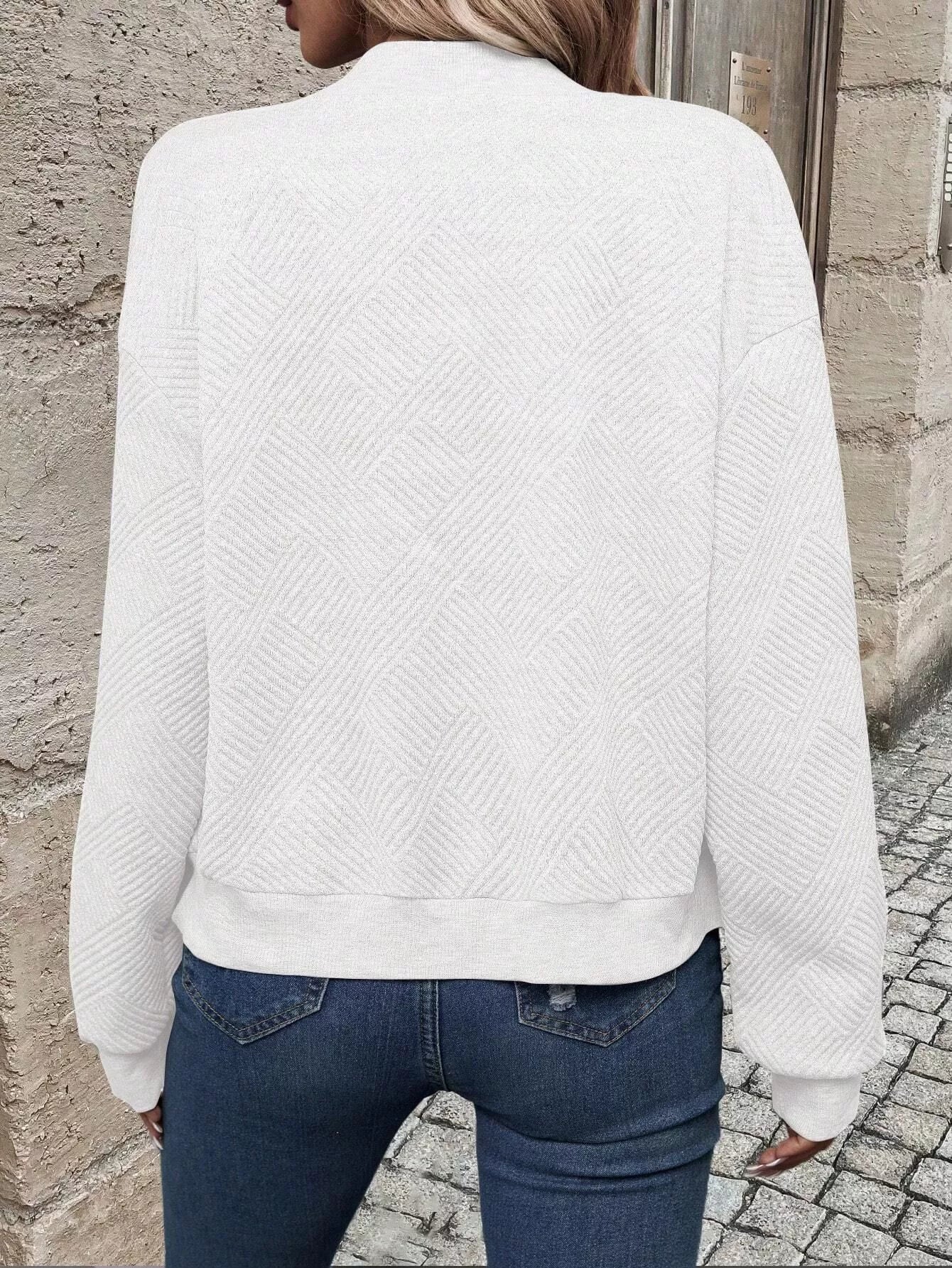 Sarah Express Women's Textured Knit Zip-Up Jacket Plus Size