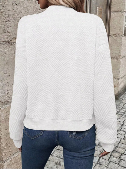 Sarah Express Women's Textured Knit Zip-Up Jacket Plus Size