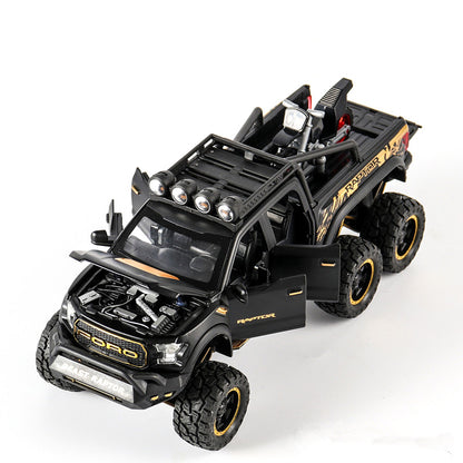 Sarah Express Ford Off-Road Alloy Model Car with Sound & Light - 1:28 Scale Die-Cast Toy Matt black
