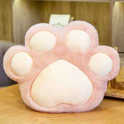 Sarah Express Plush Paw Cushion Floor Seat - Soft Filled Comfort Chair Pillow Pink hand warmers 35x26cm