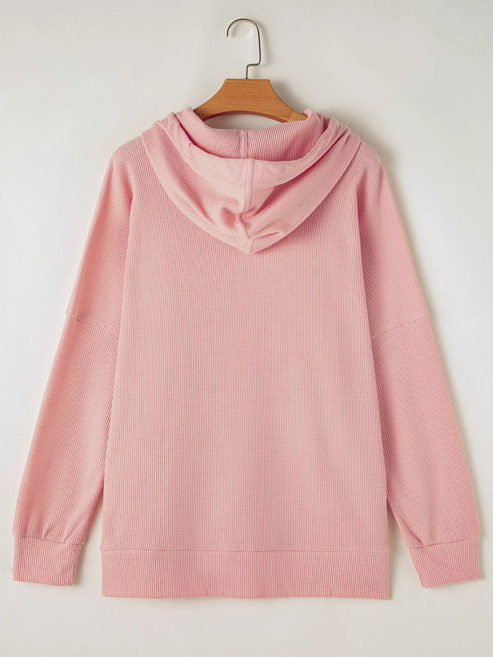 Sarah Express Women's Waffle Knit Fleece Lined High Low Oversized Hoodie
