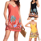 Sarah Express Women's Tropical Camouflage Print Mid Waist Dress