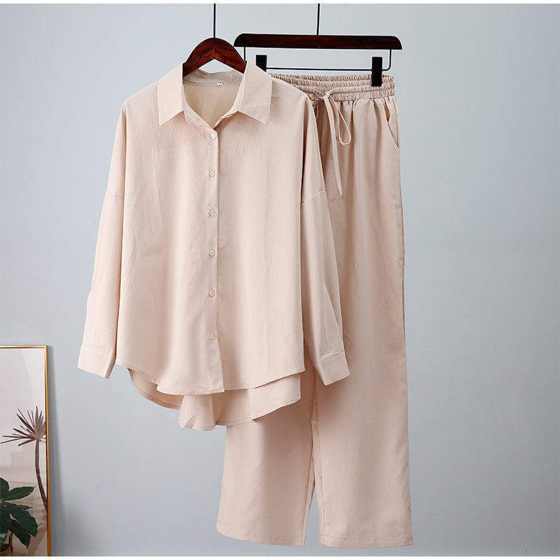 Sarah Express Women's Elegant Long Sleeve Blouse and Pants Two-Piece Professional Set