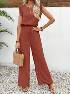 Sarah Express Sleeveless Vest Trousers Two Piece Set Lace Detail