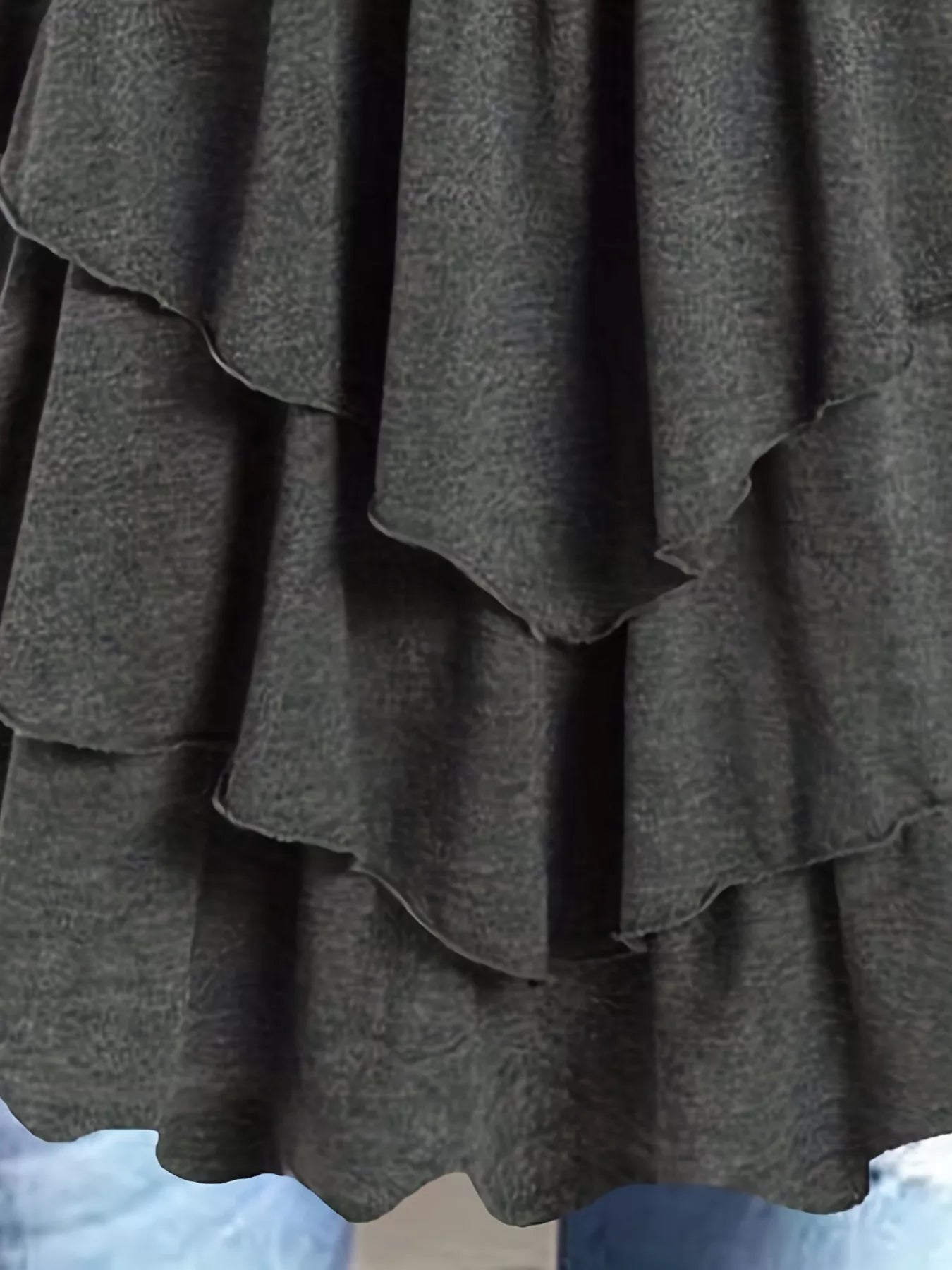 Sarah Express Plus Size Heart Buckle Ruffle Layered Blouse - Women's Elegant Statement Top