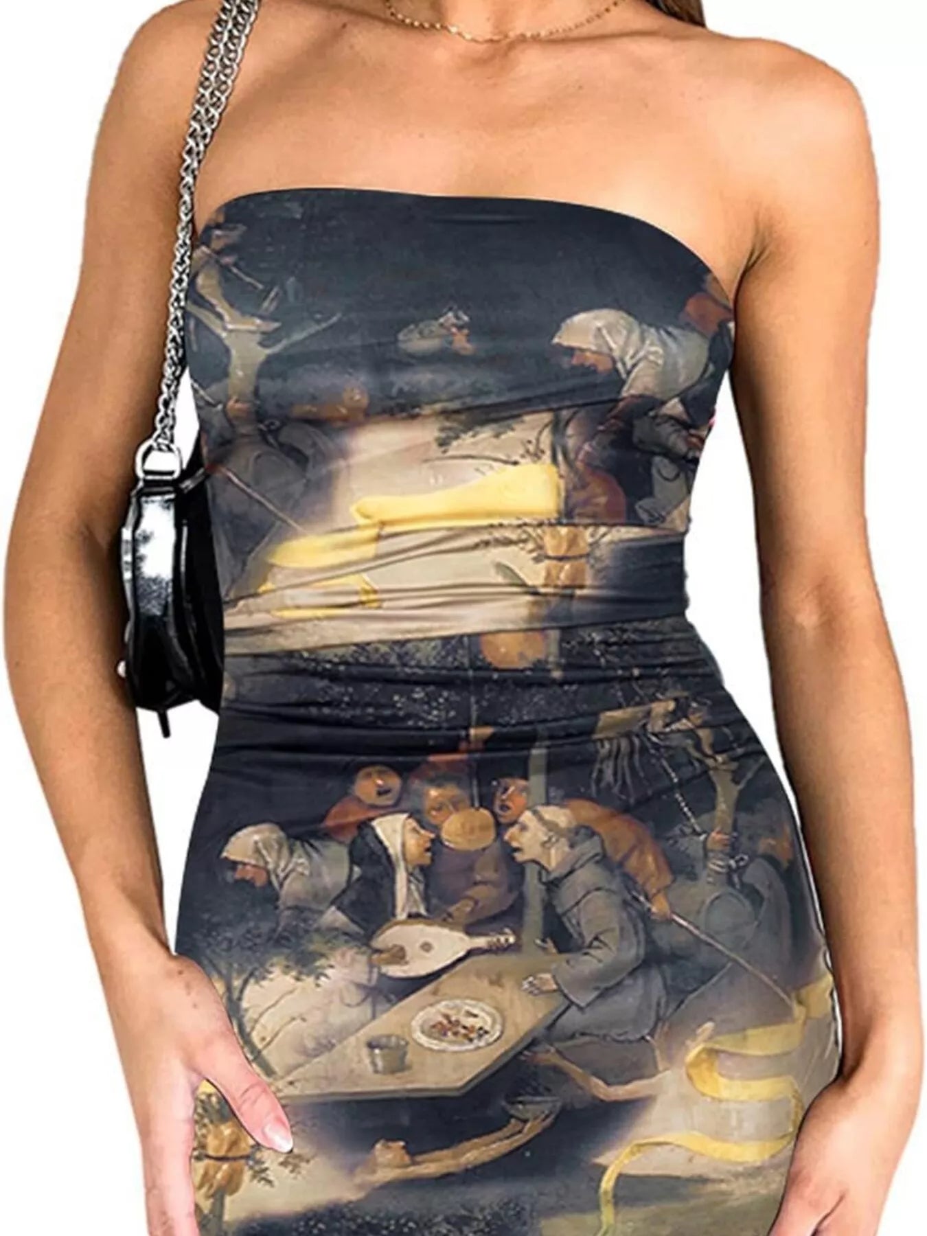 Sarah Express Women's Tie-Dye Ruched Bodycon Mini Dress