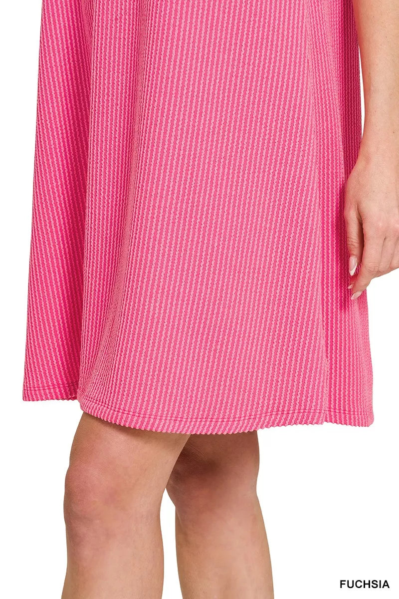 Sarah Express Women's Raised Rib Sleeveless Mini Dress