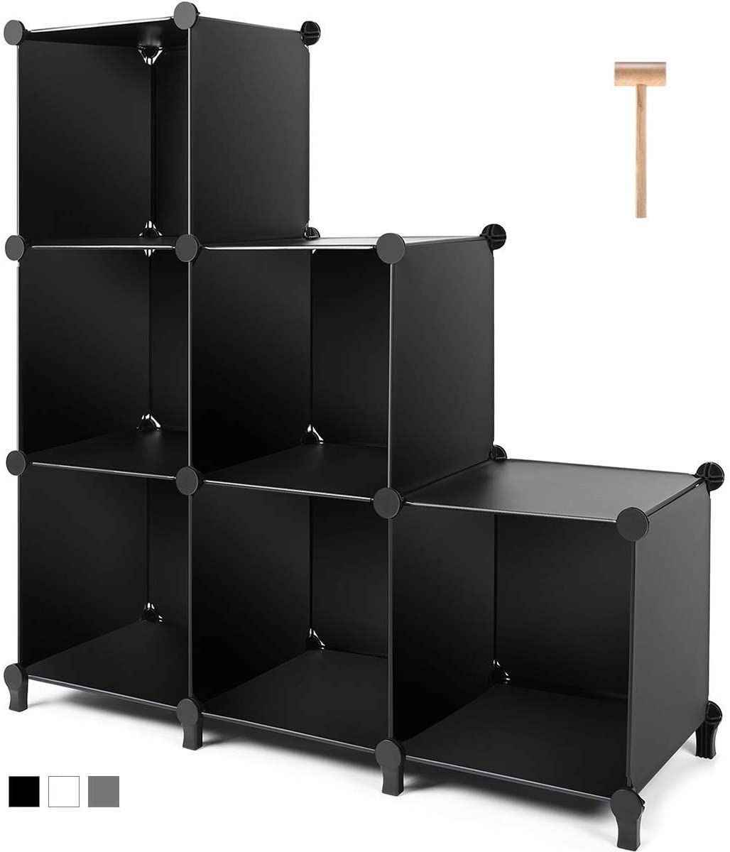 Sarah Express Modular Plastic Storage Organizer Rack - Multi-Grid Cube Shelving System 6 Grid