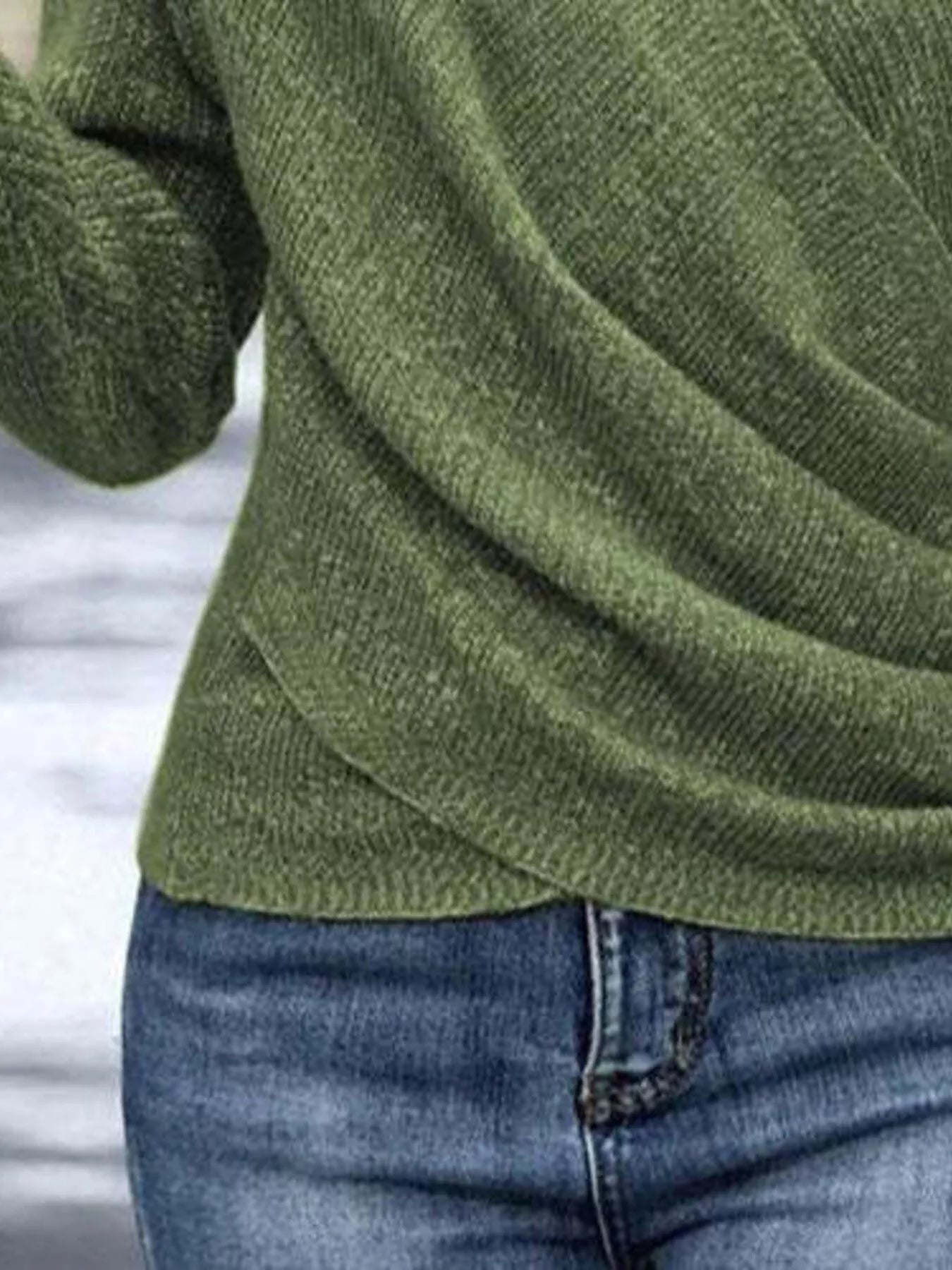 Sarah Express Women's Surplice Long Sleeve Knit Top