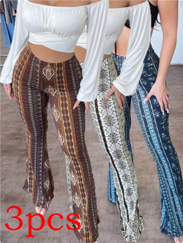 Sarah Express High Waist Printed Leggings Stretch Full Length Slim Fit Pants
