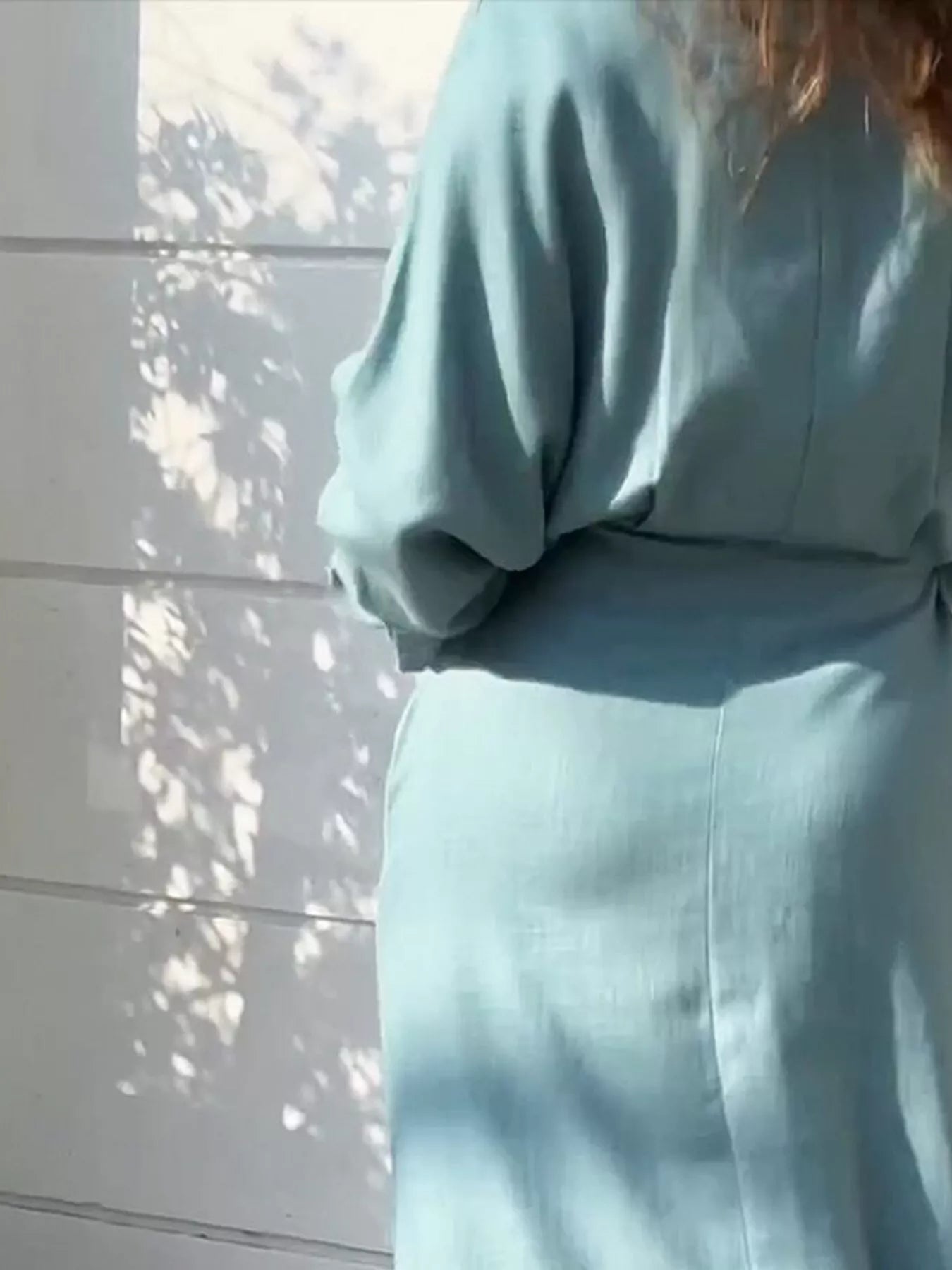 Sarah Express Women's Side Slit Long Sleeve Shirt Dress