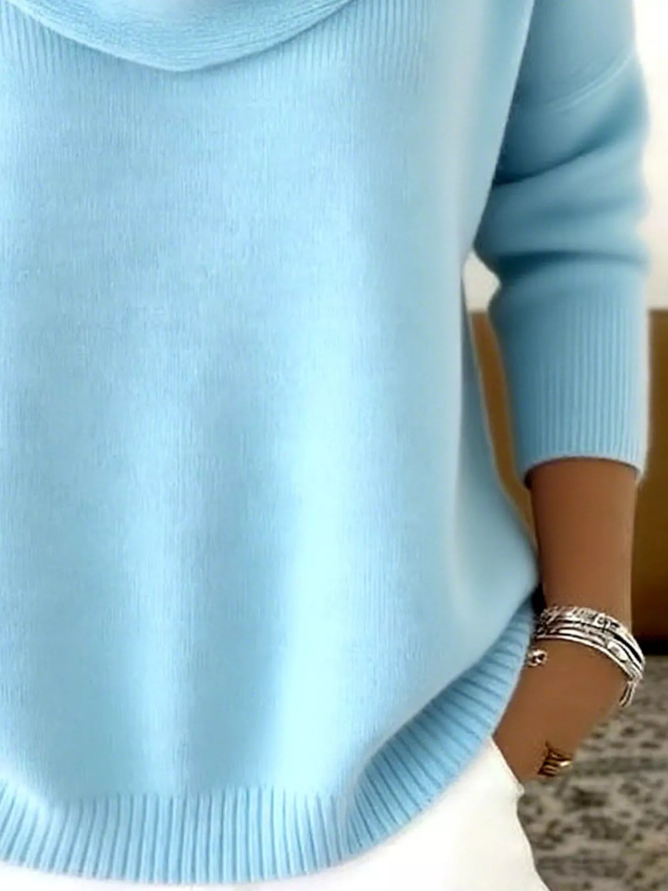 Sarah Express Women's Cowl Neck Solid Color Sweater Plus Size