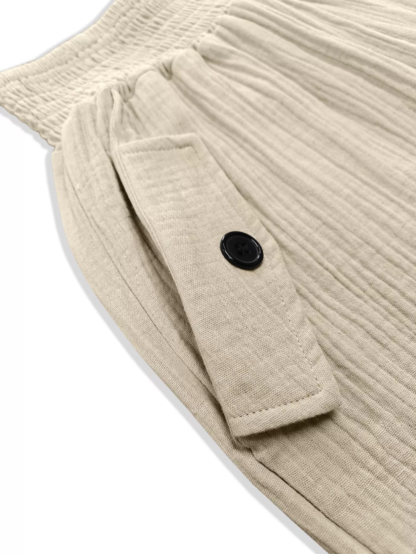 Sarah Express Women's Smocked Textured Casual Pants