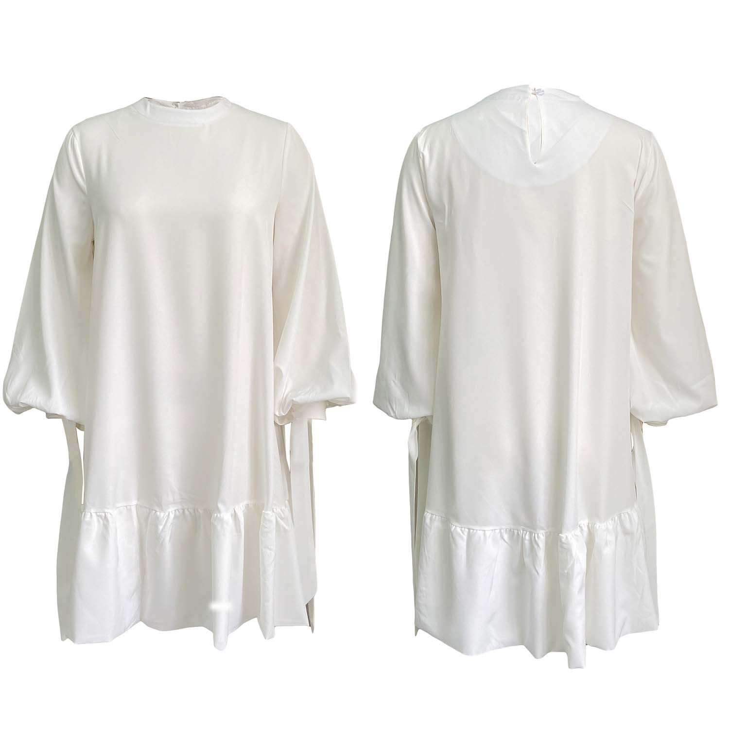 Women's Puff Sleeve Midi Dress Loose Fit