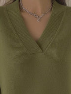 Sarah Express Women's V-Neck Long Sleeve Sweater Plus Size