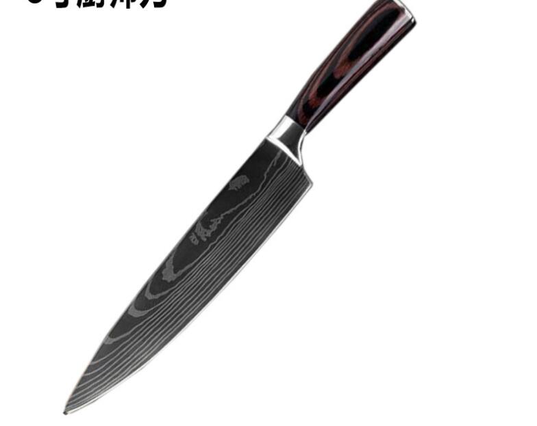 Sarah Express Professional Damascus Chef Knife Set - 7CR17 Stainless Steel Kitchen Knives 8 chef knife