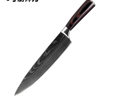 Sarah Express Professional Damascus Chef Knife Set - 7CR17 Stainless Steel Kitchen Knives 8 chef knife