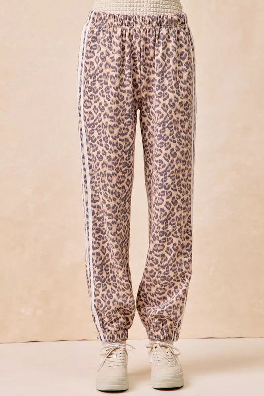 Sarah Express Women's Side Lines Leopard Track Pants LEOPARD
