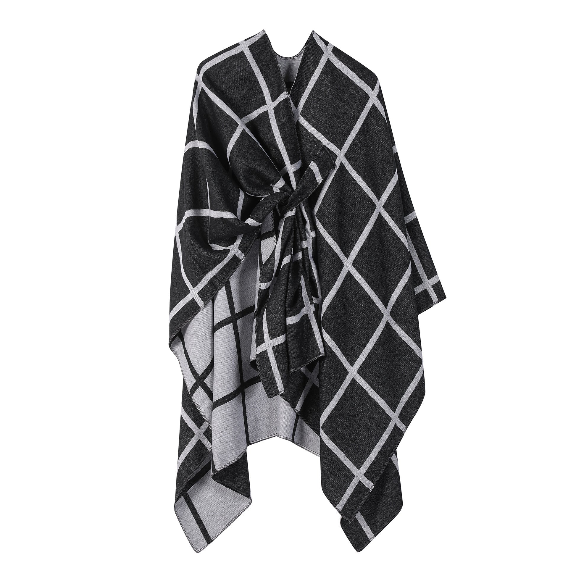 Sarah Express Women's Gingham Check Warm Scarf - Oversized Plaid Shawl Fall Winter Accessory
