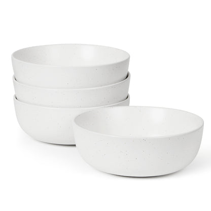 Sarah Express Ceramic Bowl Set for Kitchen - 27oz Premium Bowls Set of 4 for Cereal, Salad, Pasta, Soup, Dessert - Dishwasher, Microwave & Oven Safe White 4PCS Set