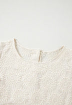 Sarah Express Women's Flower Jacquard Flounce Sleeve Blouse