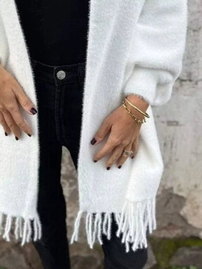 Sarah Express Women's Fringe Open Front Cardigan Plus Size