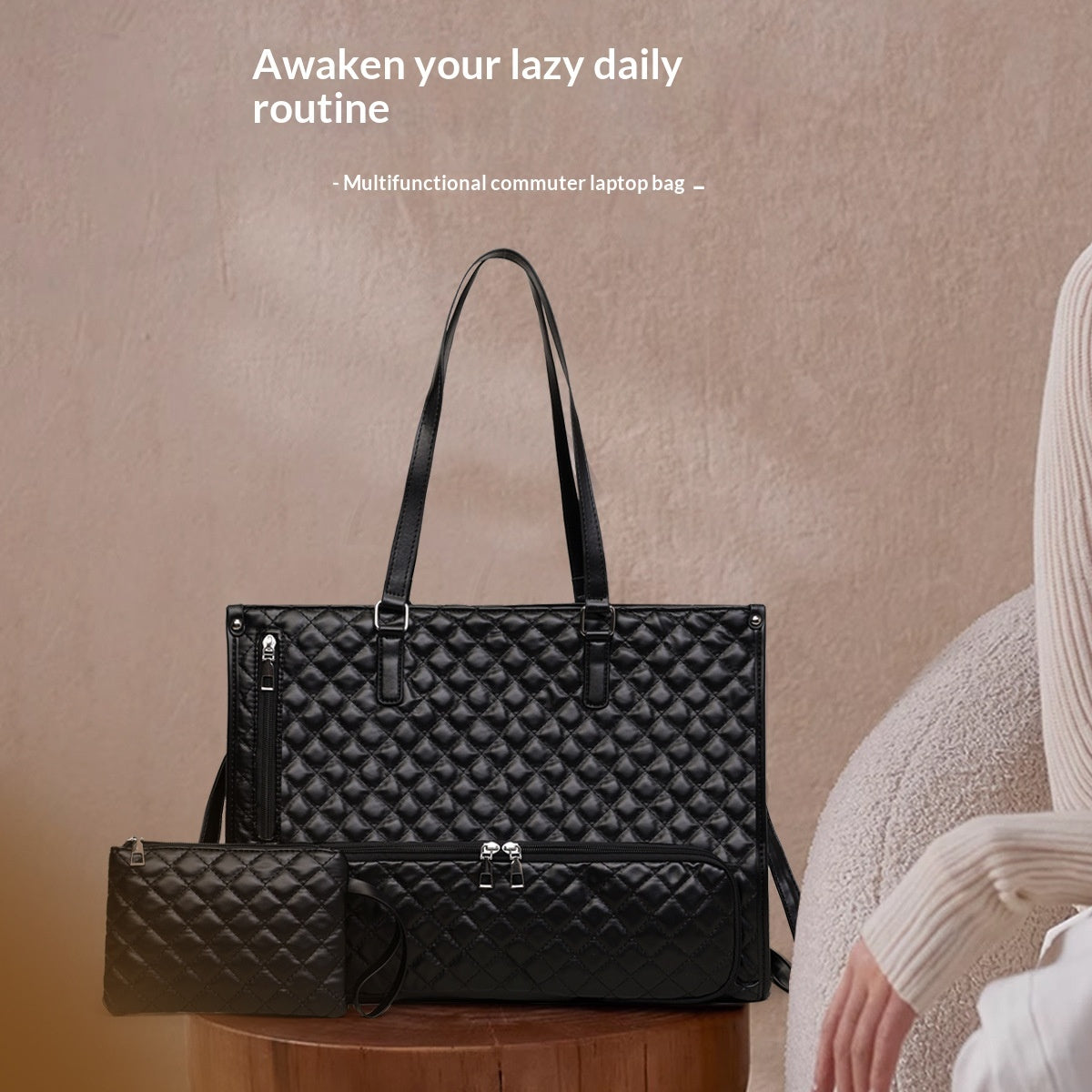 Sarah Express 2-in-1 Tote & Lunch Bag Combo - Extra Large Capacity with Insulated Lunch Compartment