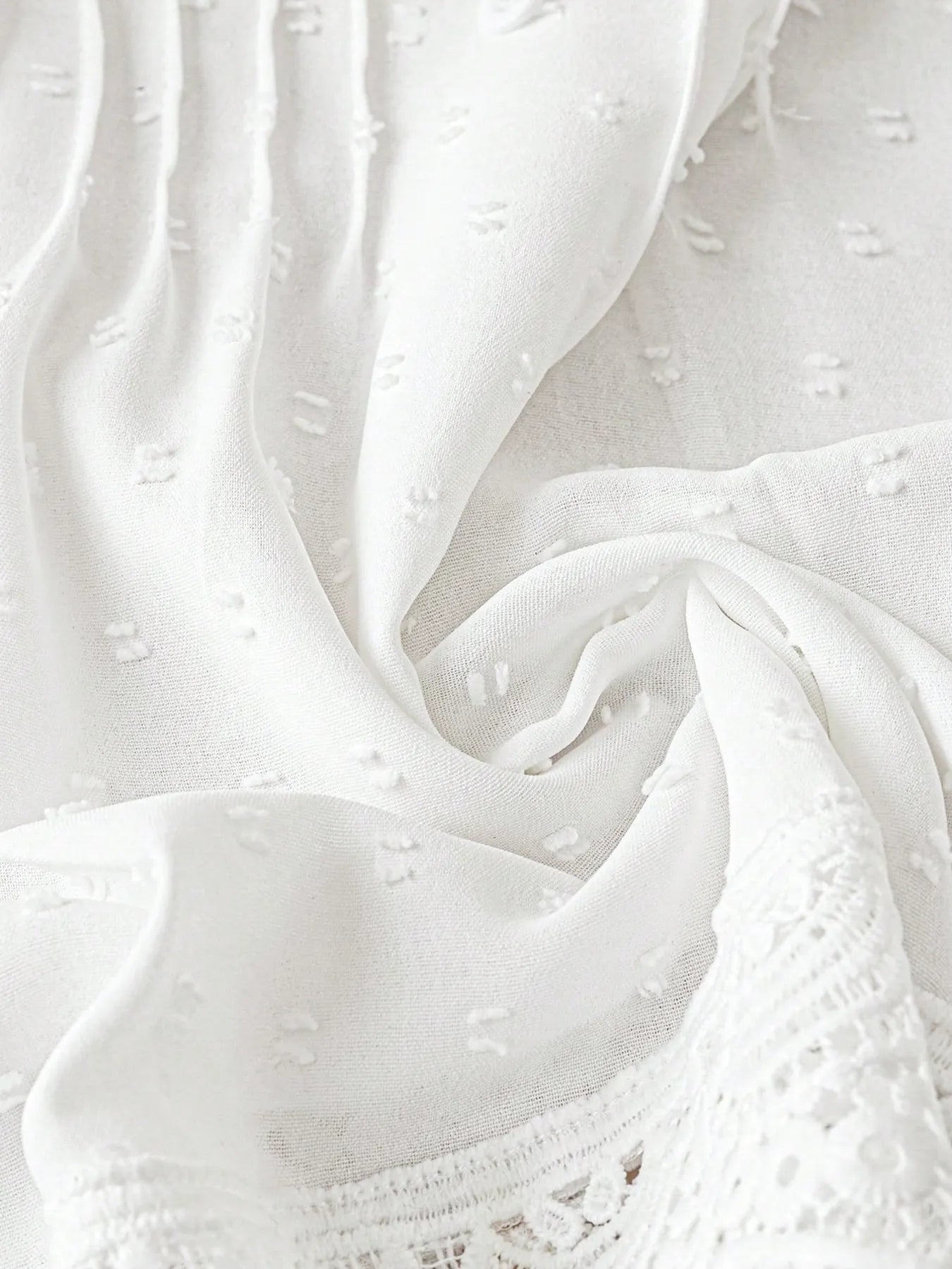 Sarah Express Women's Lace Hem V-Neck Blouse