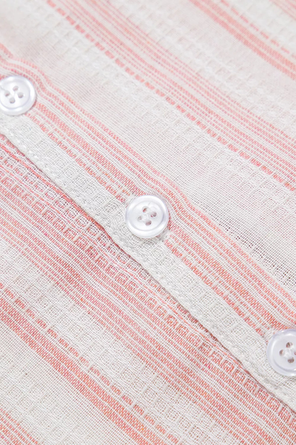 Sarah Express Women's Striped Button Detail Short Sleeve Blouse - Casual Cotton Blend Top