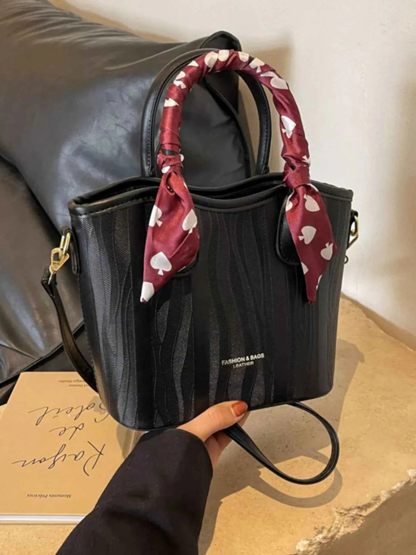 Sarah Express Women's Top Handle Crossbody Bag - Medium PU Leather Handbag