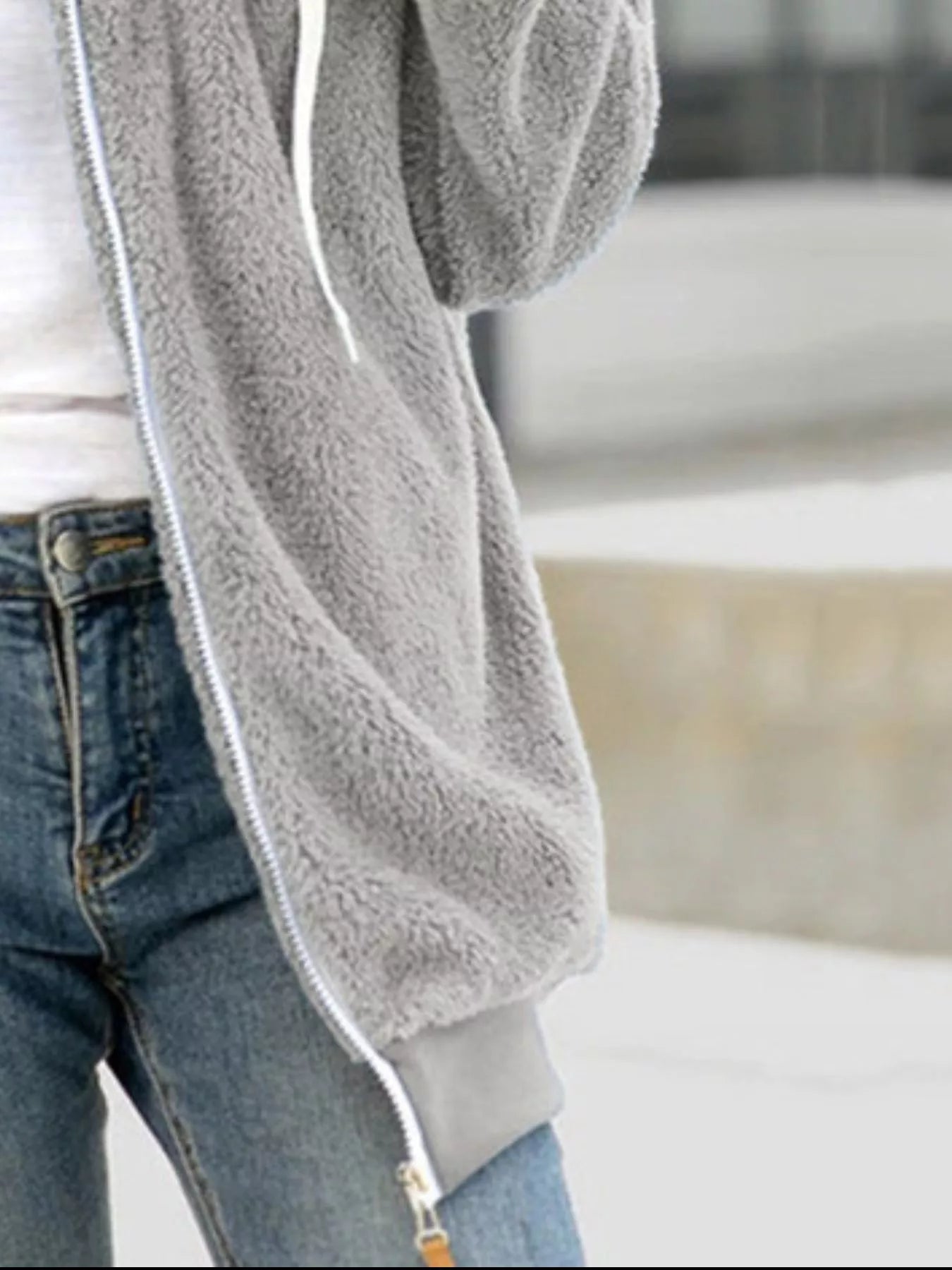 Sarah Express Women's Cozy Fleece Zip-Up Hooded Jacket Plus Size