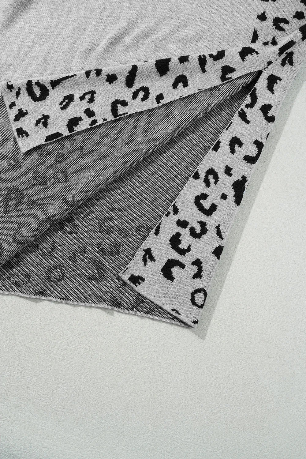 Sarah Express Women's Leopard Print Mock Neck Dropped Shoulder Sweater