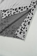 Sarah Express Women's Leopard Print Mock Neck Dropped Shoulder Sweater