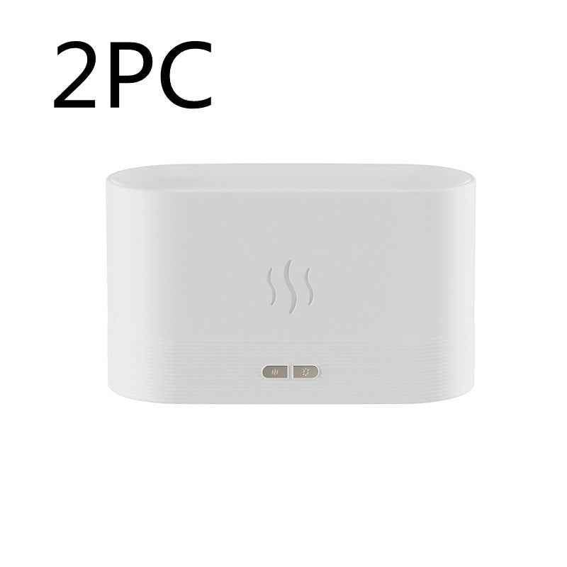 Sarah Express Flame Effect Aroma Diffuser Humidifier with LED Light - Ultrasonic Essential Oil Diffuser for Home Office Spa Yoga White 2PC USB plug in version