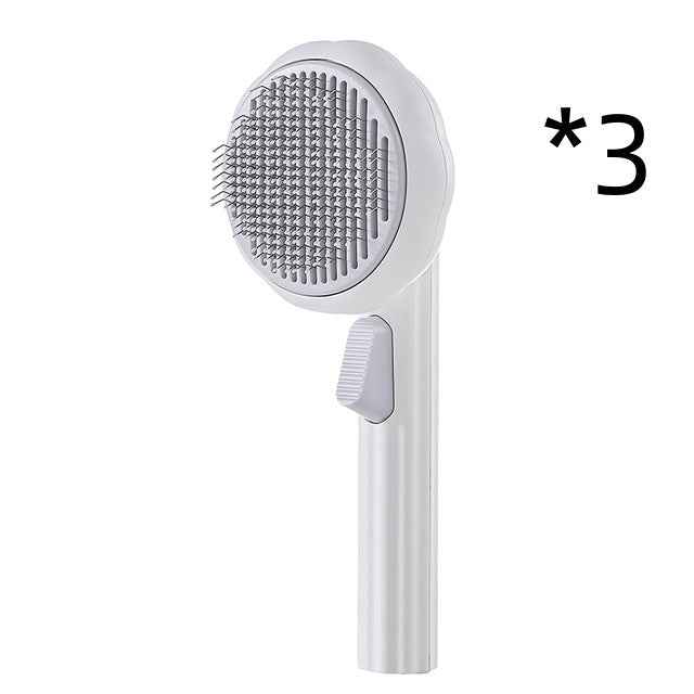 Sarah Express Self-Cleaning Pet Grooming Brush for Cats & Dogs - 232 Steel Needles Massage Comb 3pcs white