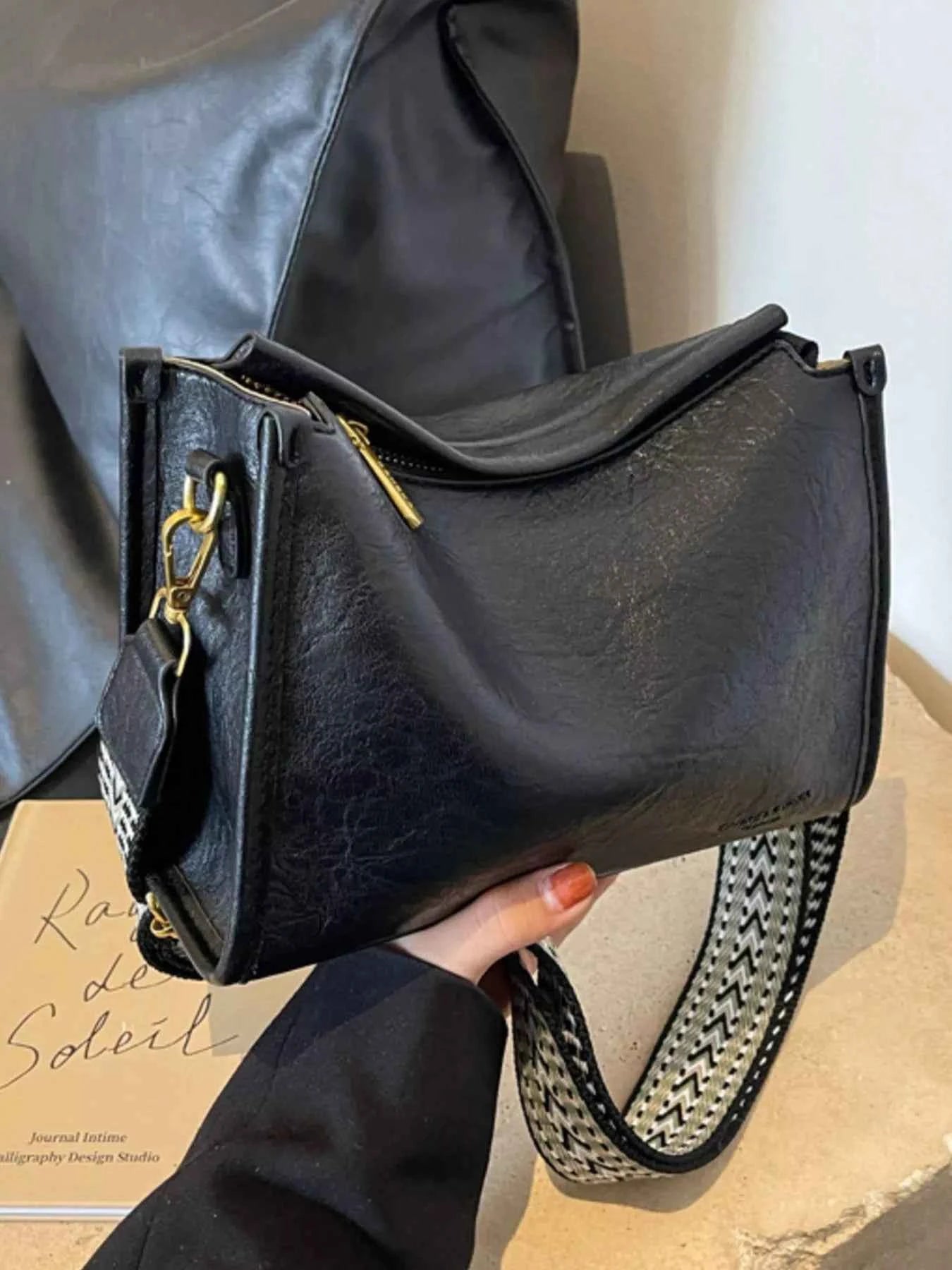 Wide Strap Crossbody Bag