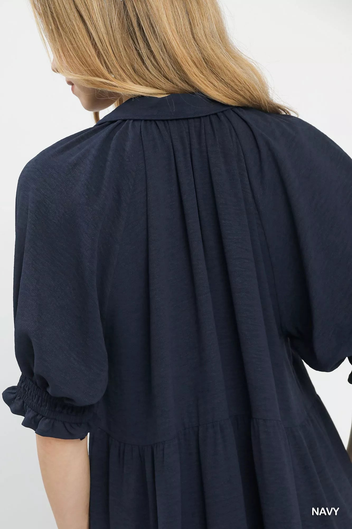 Sarah Express Women's Solid Tiered Midi Dress