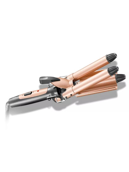 Sarah Express 3-Barrel Curling Iron - Professional Triple Barrel Hair Waver for Beach Waves