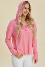 Sarah Express Women’s Plus Size High-Low Drop Shoulder Hoodie
