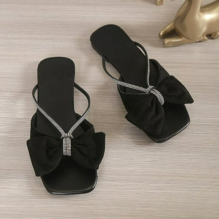 Sarah Express Bow-Knot Slip-On Slippers