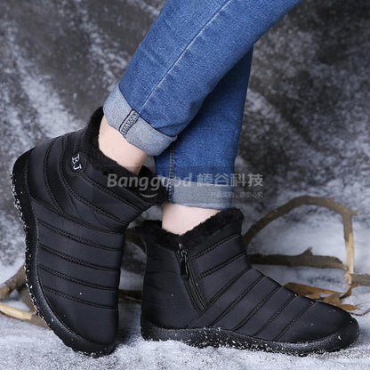 Sarah Express Women's Waterproof Mid-Calf Snow Boots | Wool-Lined Zip Winter Boots
