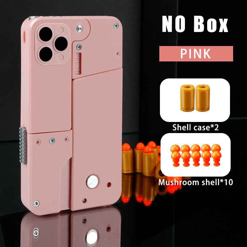 Sarah Express Phone-Style Folding Foam Dart Blaster Toy for Kids - Safe Soft Bullet Outdoor Interactive Gift Girlie pink Standard ecommerce box
